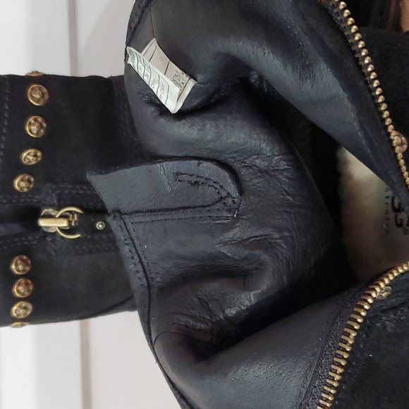 UGG suede moto boot, black, Sz 5, EUC - Picture 12 of 12